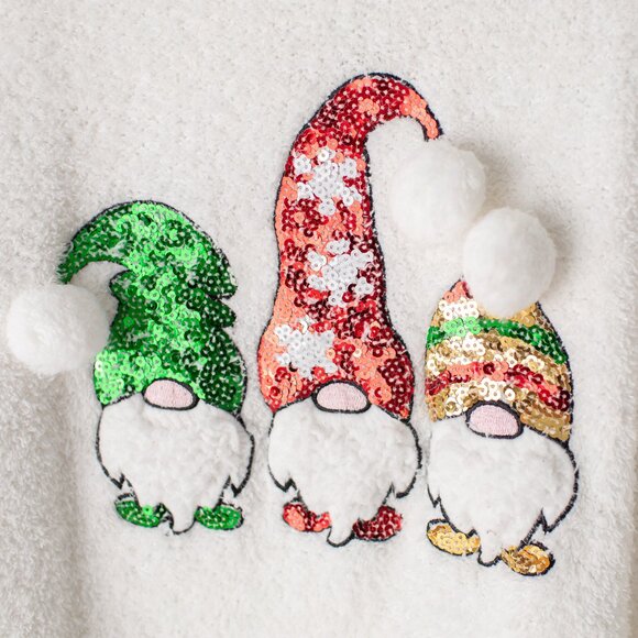 Merry Christmas By Poof Women’s 3XL‎ White Soft Knome Sequin Sweater - Picture 3 of 8